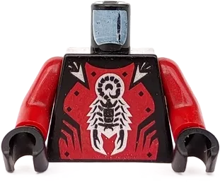 Torso Castle Knights Kingdom II with Scorpion Pattern / Dark Red Arms / Black Hands