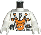 Torso Space Mars Mission Astronaut with Orange and Silver Pattern / White Arms / White Hands