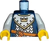 Torso Castle Fantasy Era Scale Mail, Crown on Collar Pattern / Light Bluish Gray Arms / Yellow Hands