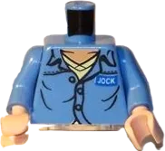 Torso Open Collar, Name Badge &#39;JOCK&#39; and &#39;AIR PIRATES&#39; on Reverse Pattern / Medium Blue Arms / Light Nougat Hands