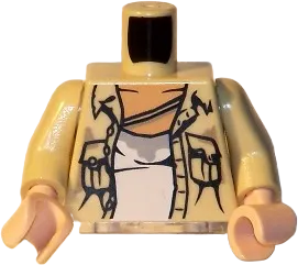 Torso Open Shirt with 2 Pockets, Undershirt and Stains Pattern / Tan Arms / Light Nougat Hands