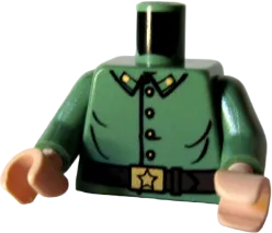 Torso Uniform with Four Buttons and Gold Buckle with Star Pattern / Sand Green Arms / Light Nougat Hands