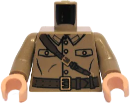Torso Uniform with Buttons, Pockets, Belt, and Shoulder Strap Pattern / Dark Tan Arms / Light Nougat Hands