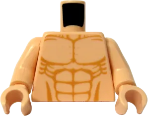 Torso Bare Chest with Muscles Outline Detailed Pattern / Light Nougat Arms / Light Nougat Hands