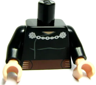 Torso SW Cape Chain Clasp Ornate and Belt Pattern &#40;Dooku Clone Wars&#41; / Black Arms / Light Nougat Hands