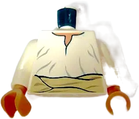 Torso Indiana Jones with Loose Shirt and Tan Belt Pattern / White Arms / Nougat Hands
