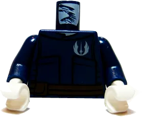 Torso SW Jacket with Brown Belt and Jedi Order Insignia Pattern / Dark Blue Arms / White Hands