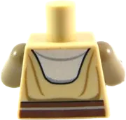 Torso SW Jedi Robe, White Undershirt & Reddish Brown Belt Pattern (Nahdar Vebb) / Dark Tan Arms / Reddish Brown Hands