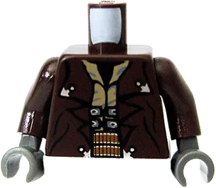 Torso SW Jacket with Silver Buttons and Ammo Belt Pattern (Cad Bane) / Dark Brown Arms / Dark Bluish Gray Hands