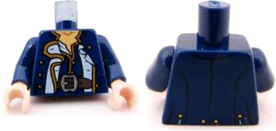 LEGO Blue Pirates Torso with Vest with Brown Belt and Red and