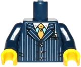 Torso Suit Pinstripe Jacket and Gold Tie Pattern / Dark Blue Arms / Yellow Hands