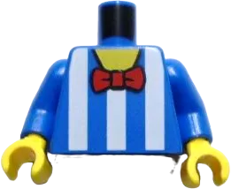 Torso White Vertical Stripes, Red Bow Tie, and Yellow Neck Pattern / Blue Arms / Yellow Hands