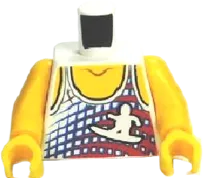 Torso Tank Top with Surfer Silhouette Pattern / Yellow Arms / Yellow Hands