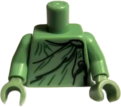 Torso Female Black and Dark Green Robe Pattern (Lady Liberty) / Sand Green Arms / Sand Green Hands