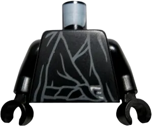 Torso LotR Cloak with Gray Folds Pattern (Ringwraith) / Black Arms / Black Hands