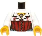 Torso Monster Fighters Female Blouse with Necklace and Red Corset Pattern / White Arms / Yellow Hands