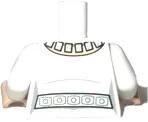 Torso SW Female Ceremonial Dress with Necklace Pattern &#40;Leia&#41; / White Arms / Light Nougat Hands