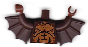 Torso Monster Fighters Bat with Medium Nougat Fur Pattern / Dark Brown Arms with Wings / Reddish Brown Hands