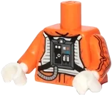 Torso SW Rebel Pilot with Black Belt with Buckle on Back Pattern / Orange Arms with Jacket Pattern / White Hands