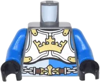 Torso Castle King&#39;s Knight Breastplate with Crown, Chain Belt Pattern / Blue Arms / Black Hands