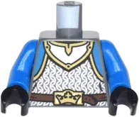 Torso Castle King&#39;s Knight Scale Mail, Crown Belt Pattern / Blue Arms / Black Hands