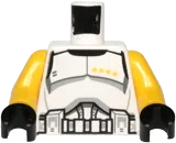 Torso SW Armor Clone Trooper Commander Black Belt and Four Yellow Stars Pattern / Yellow Arms / Black Hands
