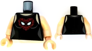 Torso Spider-Man Tank Top with Web Face in Heart Pattern &#40;Mary Jane 5&#41; / Light Nougat Arms / Light Nougat Hands