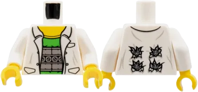 Torso Lab Coat with Pockets over Bright Green Shirt Pattern &#40;Doc Ock&#41; / White Arms / Yellow Hands