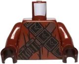Torso SW Jawa with Dark Brown and Black Pouches and Straps Pattern / Reddish Brown Arms / Dark Brown Hands