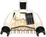 Torso SW Armor Stormtrooper, Narrow Black Ammo Pouch and Tan Dirt Stains Pattern / White Arms / Black Hands