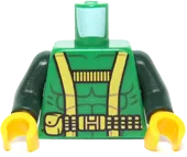Torso Muscles Outline with Yellow Harness Straps and Utility Belt Pattern / Dark Green Arms / Yellow Hands