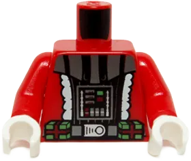 Torso Santa Jacket with White Trim and SW Darth Vader Pattern / Red Arms / White Hands