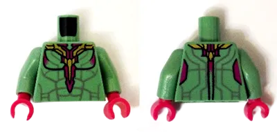 Torso Muscles Outline with Sand Purple Lines and Gold and Magenta Armor Plating Pattern &#40;Vision&#41; / Sand Green Arms / Magenta Hands