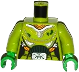 Torso Female Silver and Gold Space Armor with Green Dirt and Belt Buckle with Ultra Agent Toxic Pattern / Lime Arms / Bright Green Hands