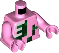 Torso Pixelated Zombie Pigman Pattern / Bright Pink Arms / Bright Pink Hands