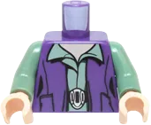 Torso SW Female Outline Dark Purple Vest over Sand Green Shirt with Collar with Silver Belt Buckle Pattern / Sand Green Arms / Light Nougat Hands