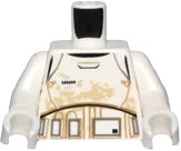 Torso SW Armor Stormtrooper Ep. 7 with Black, Gray and Dark Tan Lines and Tan Dirt Stains Pattern / White Arms / White Hands