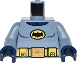 Torso Batman Logo in Yellow Oval with Yellow Utility Belt and Gold Buckle Pattern / Sand Blue Arms / Dark Blue Hands