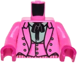Torso Batman Suit Jacket with Vest, Sand Green Shirt with Collar and Black Tie Pattern / Dark Pink Arms / Magenta Hands