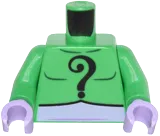 Torso Batman Black Question Mark on Chest and Back and Lavender Belt Pattern / Bright Green Arms / Lavender Hands