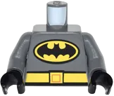 Torso Batman Logo in Yellow Oval with Yellow Belt Front and Back Pattern / Dark Bluish Gray Arms / Black Hands