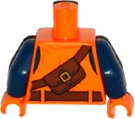 Torso Top with Belts, Bag on Back Pattern / Dark Blue Arms / Orange Hands