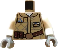 Torso SW Hoth Rebel Jacket with 3 Blue Dots Insignia and Reddish Brown Belt Pattern / White Arms / Light Bluish Gray Hands