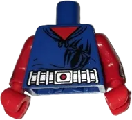 Torso Spider-Man Costume 7 Hoodie and Black Spider Pattern / Red Arms with Silver Cuffs &#40;Web Slingers&#41; Pattern / Red Hands