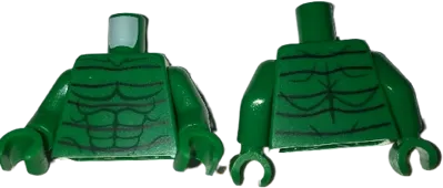 Torso Spider-Man Bare Chest with Muscles and Black Lines Front and Back Pattern &#40;Scorpion&#41; / Green Arms / Green Hands