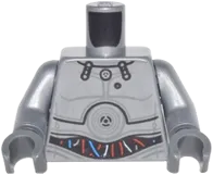 Torso SW Protocol Droid with Red, Blue and Flat Silver Wires Pattern / Flat Silver Arms / Dark Bluish Gray Hands