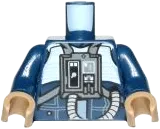 Torso SW Rebel U-Wing/Y-Wing Pilot with Sand Blue Vest and Dark Bluish Gray Front Panel with Hose Pattern / Dark Blue Arms / Dark Tan Hands