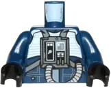 Torso SW Rebel U-Wing/Y-Wing Pilot with Sand Blue Vest and Dark Bluish Gray Front Panel with Hose Pattern / Dark Blue Arms / Black Hands