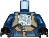 Torso SW Rebel U-Wing Pilot with Dark Tan Vest and Light Bluish Gray Front Panel Pattern / Dark Blue Arms / Black Hands