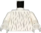 Torso SW Light Bluish Gray Fur Pattern &#40;Moroff&#41; / White Arms / White Hands